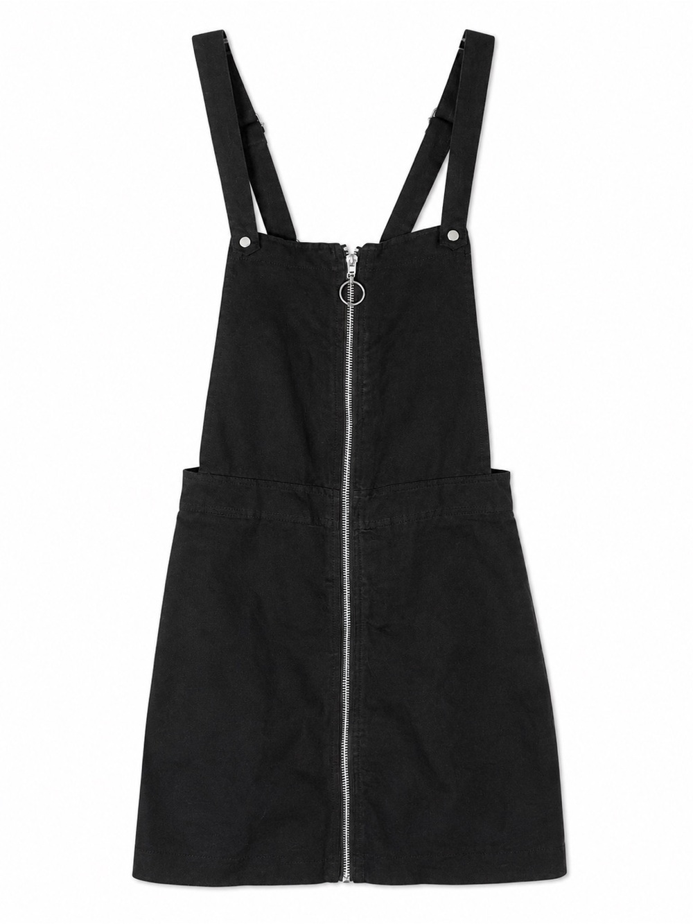 Divided Black Zip-Front Pinafore Mini Dress